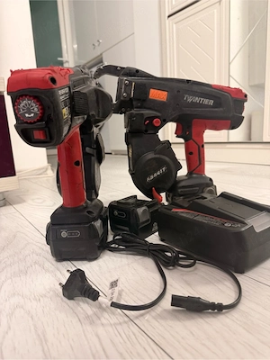 Aparat legat fier beton MAX   set complet cu baterii și încărcător