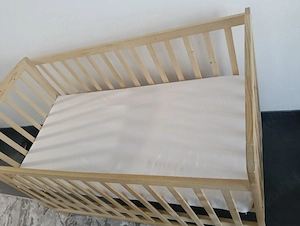 Pătuț copil + saltea + lenjerie pătuț 