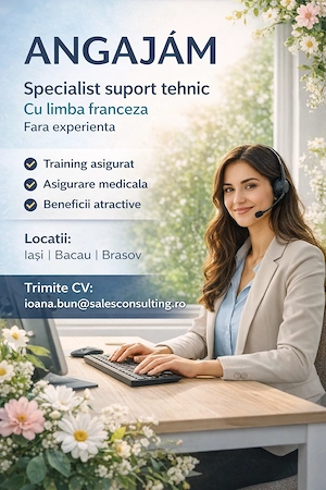 ANGAJAM: Specialist Suport Tehnic cu limba Franceza
