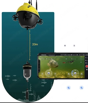 Dronă subacvatică profesională Full HD 1080P + GPS, autonomie 6h, ideal pescuit și explorare - imagine 2