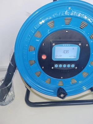 Aparat profesional testare apă cu sondă submersibilă și cablu pe tambur | Conductivitate + temperatu - imagine 2