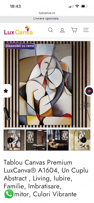 Tablou Canvas Premium LuxCanva, Un Cuplu Abstract, 70x110cm, NOU