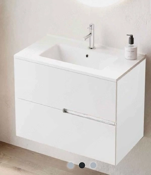 Mobilier suspendat pentru lavoar Fluminia Toledo, 60 cm, alb lucios - imagine 3
