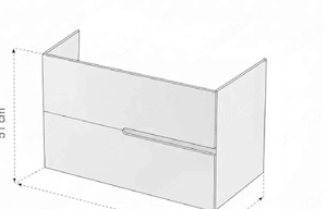 Mobilier suspendat pentru lavoar Fluminia Toledo, 60 cm, alb lucios - imagine 2