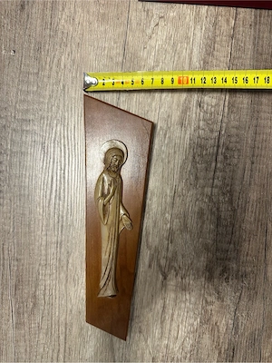 Icoană din lemn cu Iisus   relief sculptat, 27 cm - imagine 3