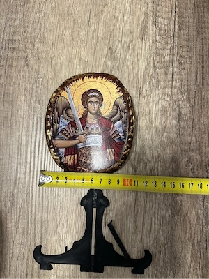 Icoană Sfântul Arhanghel Mihail pe lemn, dimensiune 10 cm - noua si sfintita