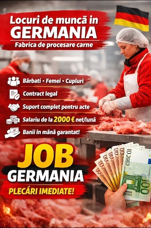Bărbați si femei necalificați pentru muncă în Germania  