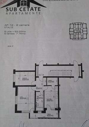 Proprietar- apartament spatios cu 2 camere de vânzare în Subcetate Sanpetru cu loc parcare inclus  - imagine 10