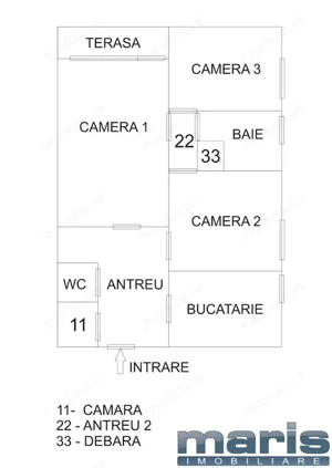 Zona Cornisa UMFST Spitale etaj 2 apartamet 3 camere