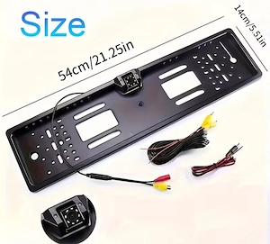 Suport plăcuță înmatriculare pe spate cu cameră de marșarier incorporată si vedere nocturnă - imagine 3