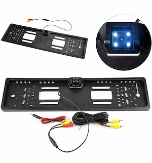 Suport plăcuță înmatriculare pe spate cu cameră de marșarier incorporată si vedere nocturnă - imagine 2