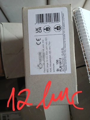 Set 100 șuruburi autofiletante FLM 6x12 mm NIEDAX   zincate, noi