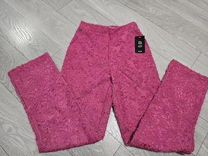 Pantaloni Eleganti Dama Roz cu puff Marime 34 