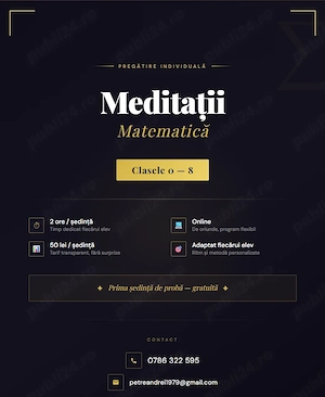 Meditații mate online  clasele 0-8 | PRIMA ȘEDINȚĂ DE PROBĂ.