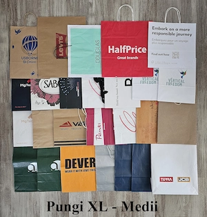 Pungi de hârtie cu branduri H&M, Levi s, Sephora, Tommy Hilfiger etc.   Diverse mărimi - imagine 2