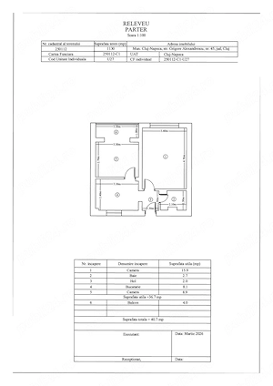 Vand apartament cu 2 camere la parter pe str. Grigore Alexandrescu