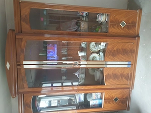 Vand masa cu 6 scaune set cu dulap made italia si șemineu din lemn masiv model deosebit 