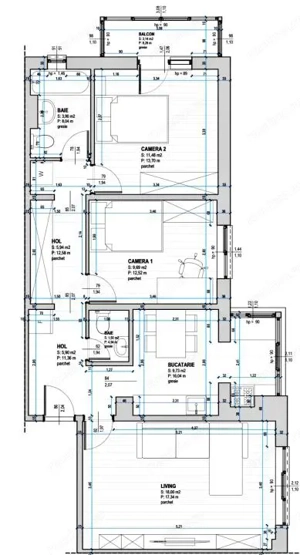 Apartament elegant cu 3 camere, 66 mp utili - zona Lunei - imagine 11