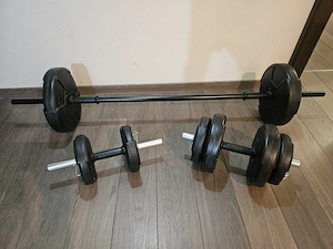 Set 40kg Gantere și Halteră Progressive