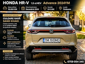 Honda HR-V 1.5 e:HEV Advance 2024YM | 10.464 km | Garanție 2034 | Full Hybrid | Ca NOUA - imagine 2