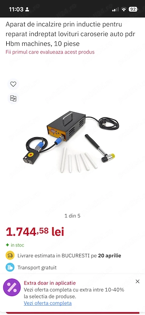 Aparat de îndreptat auto prin inductie