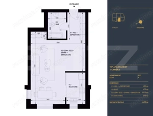 Apartament cu 1 camera, Smart Home, 44.5 mp - Complex Rezidential Nou - imagine 2