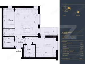 Apartament cu 2 camere si 2 bai, Smart Home, 60 mp - Complex Rezidential Nou - imagine 2