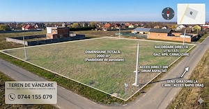 Teren intravilan 2000mp Fântânele, jud. Arad (posibilitate parcelare)