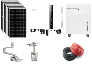 Sistem complet 10 kw hibrid Kit fotovoltaic cu acumulator 10.24 kw