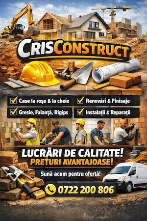      CrisConstruct   Construim serios, lucrăm profesionist