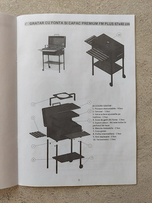 Grill premium cu capac ,termometru,fonta