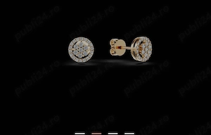 Cercei din aur galben cu diamante de 0.28ct