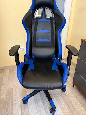 Scaun gaming Kring Liberty negru albastru, foarte confortabil