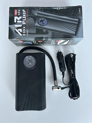 Compresor auto portabil 12V – pompă aer roți, manometru inclus - imagine 2