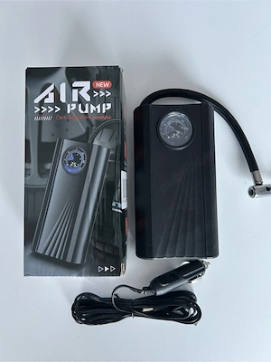 Compresor auto portabil 12V – pompă aer roți, manometru inclus