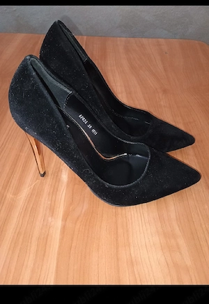 pantofi catifea neagra 