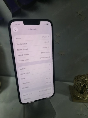 iiPhone 13 Black 128GB Baterie Originală:90% Pret fix! - imagine 2