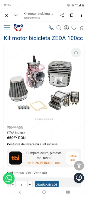Vând  admisie sport bicicleta cu motor 2 t sau scuter