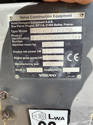 Vand miniexcavator VOLVO EXR252D cu accesorii si remorca transport - imagine 6