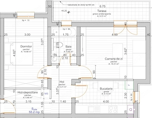 Langa ESO. Decomandat. Bucatarie inchisa. Terasa spatioasa. - imagine 2
