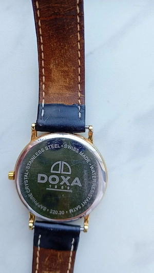 Ceas elvetian original Doxa ultra-slim Royal 220.30 placat cu aur - imagine 2