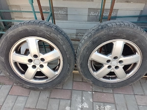 Vând jante aluminiu Skoda Octavia 5x100 cu cauciucuri 195x95x15 cu 2 cauciucuri Continental bune  - imagine 2