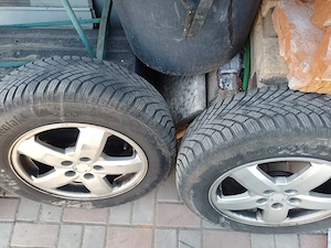 Vând jante aluminiu Skoda Octavia 5x100 cu cauciucuri 195x95x15 cu 2 cauciucuri Continental bune  - imagine 5