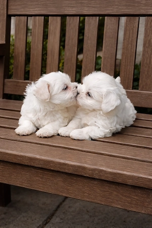 Bichon băiat și fată maltez
