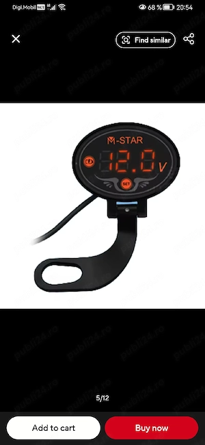 Koso voltmetru pentru motociclete, atv uri, scootere 