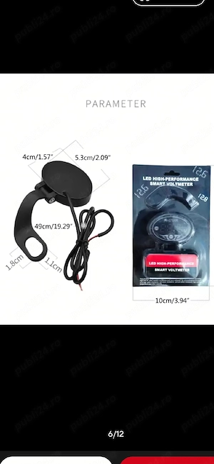 Koso voltmetru pentru motociclete, atv uri, scootere  - imagine 5
