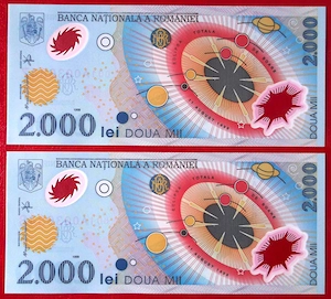 Romania bancnote 2000 lei 1999 Eclipsa serie mica 001A0036XXX UNC necirculate - imagine 2