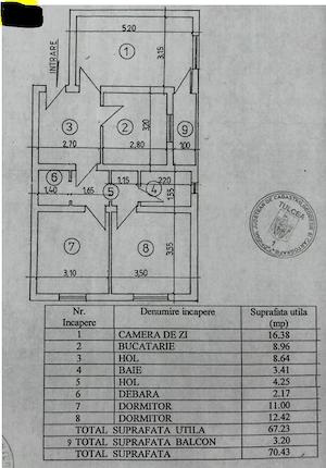Proprietar, vând apartament 3 camere, 70,4 mp, zona Sabinelor   luminos, vedere panoramică - imagine 8