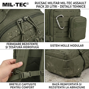 Www autenticshop ro - ranita armata rucsac militar mil-tec laser-cut - marime small 20 litri - imagine 5