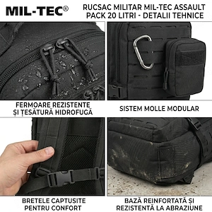 Www autenticshop ro - geanta rucsac militar mil-tec laser-cut marime small 20 litri ghiozdan barbat - imagine 4